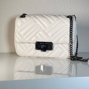 Michael Kors White Quilted Crossbody Bag